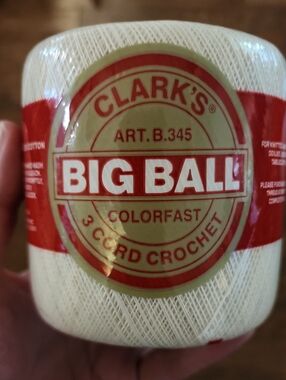 Clarks Big Ball 3-Cord Crochet Thread in White